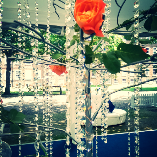 crystal rose drop wedding decor